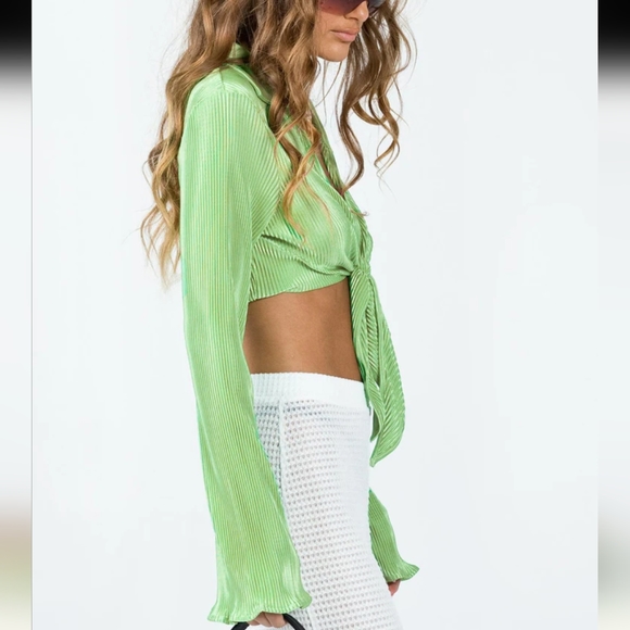 PRINCESS POLLY "Venga" Long Sleeve Front Tie Top ~ NWOT - Picture 3 of 13